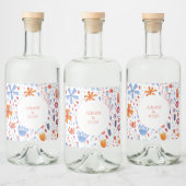 Vloeiende Waterverf weduwschap Likeurfles Etiket (Flessen)