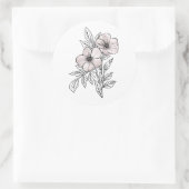 Vloeiende waterverven, esthetisch element ronde sticker (Tas)