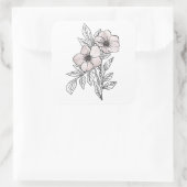 Vloeiende waterverven, esthetisch element vierkante sticker (Tas)