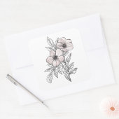 Vloeiende waterverven, esthetisch element vierkante sticker (Envelop)