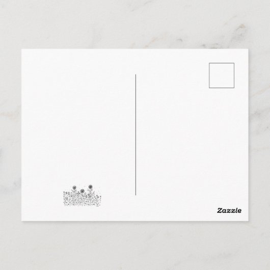 Vloeiende weide Line Art bedankt! Briefkaart (Achterkant)