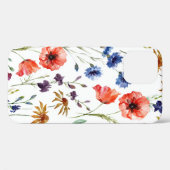 Vloeiende wilde bloemen, waterverf, papaver, koren Case-Mate iPhone case (Achterkant (horizontaal))