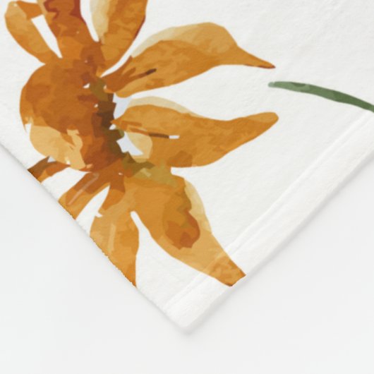 Vloeiende wilde bloemen, waterverf, papaver, koren fleece deken (Hoek)