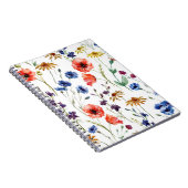 Vloeiende wilde bloemen, waterverf, papaver, koren notitieboek (Rechterzijde)