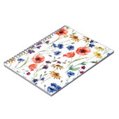 Vloeiende wilde bloemen, waterverf, papaver, koren notitieboek (Linkerzijde)