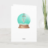 Vloeiende windjingsneeuwsneeuw wereldbol schattige kaart (Achterkant)