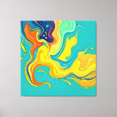 Vloeiendheid van Geluk: Abstracte Golven Canvas Afdruk (Voorkant)