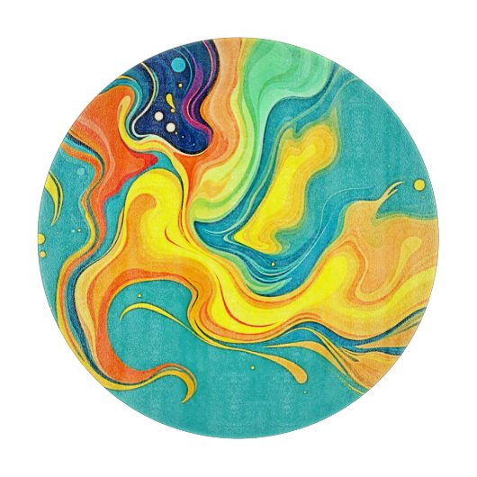 Vloeiendheid van Geluk: Abstracte Golven Snijplank (Voorkant)