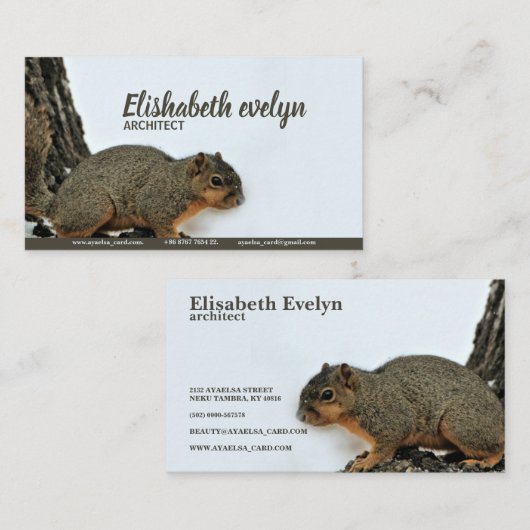 Vloeiendrik op sneeuwboom visitekaartje (Voorkant / Achterkant)