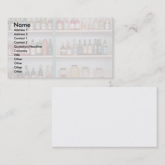Vloeiflessen Visitekaartje (Voorkant / Achterkant)