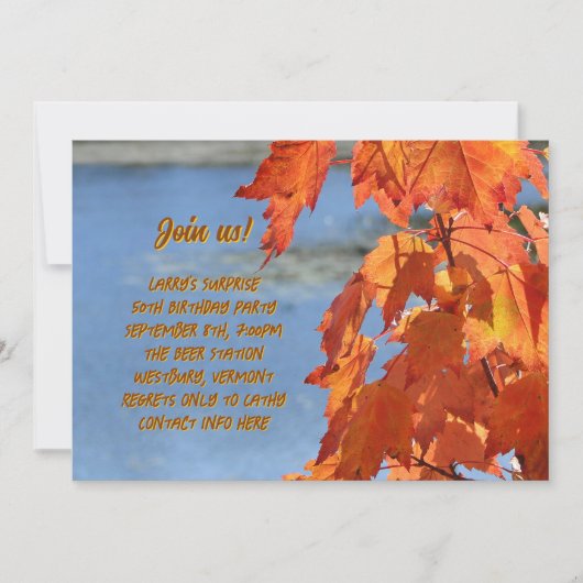 Vloeiing bij de Partij van het meer van Birthday Kaart (Voorkant)