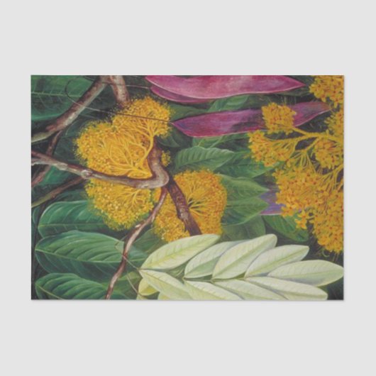 Vloeiing, bloemen en vruchten van een Mayalaanse b Tissuepapier (Voorkant)