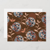 Vloeiing en bladeren in het herfstpatroon briefkaart (Voorkant / Achterkant)