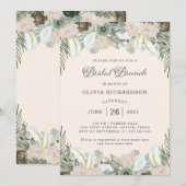 Vloeiing en Floral | Blush Pink Bridal Brunch Kaart (Voorkant / Achterkant)