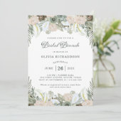 Vloeiing en Floral | Sage Green Bridal Brunch Kaart (Staand voorkant)