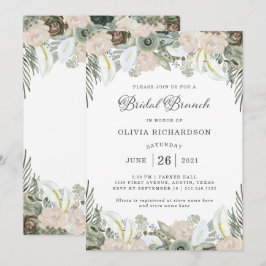 Vloeiing en Floral | Sage Green Bridal Brunch Kaart