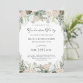 Vloeiing en Floral | Sage Green Graduation Party Kaart (Staand voorkant)