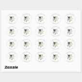 Vloeiing en Floral | Sage Green Wedding Ronde Sticker (Vel)
