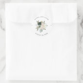 Vloeiing en Floral | Sage Green Wedding Ronde Sticker (Tas)