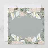 Vloeiing en Floral | Zachte grijze bruiloft Kaart (Achterkant)