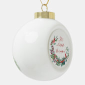 Vloeiing, heilig, kardinaal Snowflake met sierstru Keramische Bal Ornament (Links)