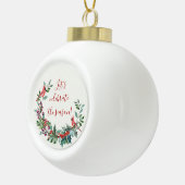 Vloeiing, heilig, kardinaal Snowflake met sierstru Keramische Bal Ornament (Rechts)