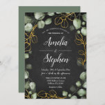 Vloeiing met Eucalyptus Chalkboard Weddenschap Kaart<br><div class="desc">Elegant botanische trouwuitnodiging. Het ontwerp van de klasse kenmerkt hand geschilderde waterverf greenery eucalyptus grote en manuscriptdoopvont.  Pas je eigen gegevens aan. Bericht me als u verdere aanpassing nodig hebt.</div>