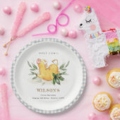 Vloeiing van Boerderij van de Heilige Koe Kinder e Papieren Bordje (Feest)