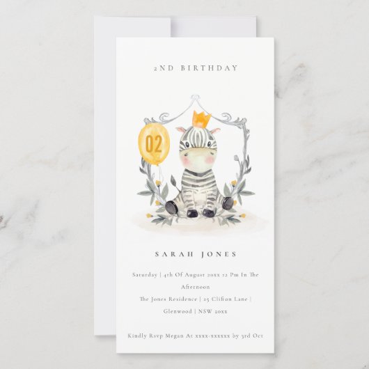 Vloeiing van de Baby Zebra elke zondag uitnodigen Bedankkaart (Voorkant)