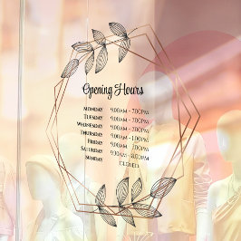 Vloeiingsgeometrische lijst Openingstijden Venster Raamsticker