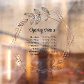 Vloeiingsgeometrische lijst Openingstijden Venster Raamsticker (Vel 2)