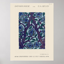 Vloeiingspatroon Kunstdecostencil afdrukken Poster