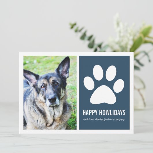 Vloeisterkaarten voor gezelschapsdieren feestdagenkaart (Staand voorkant)