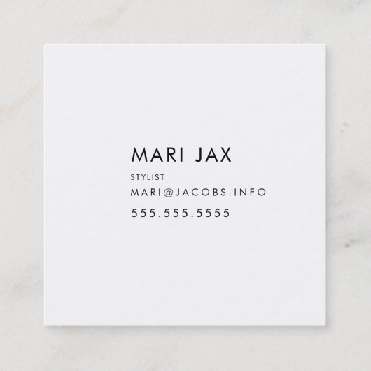 Vloeistof abstract met wit, goud en blauw vierkante visitekaartje (Achterkant)