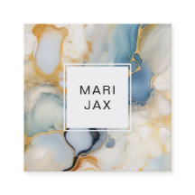 Vloeistof abstract met wit, goud en blauw