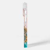 Vloeistof Abstracte alcoholinkt Magenta Gold Blauw Case-Mate iPhone Case (Achterkant / Links)