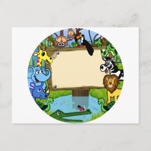 Vloeistof met dieren briefkaart