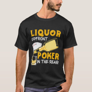 Vloeistof omhoog voorpoker in de achterpoker t-shirt