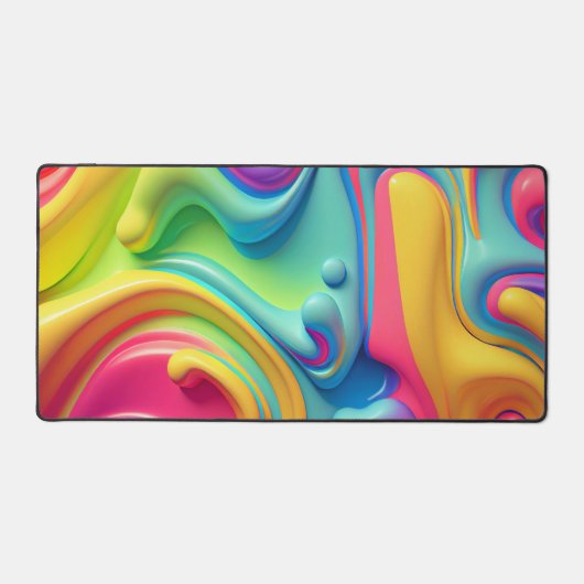 Vloeistof Plastic Neon Abstract Bureaumat (Voorkant)