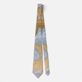 Vloeistof Swirl Marmer Gouden Blauwe Stropdas (Voorkant)