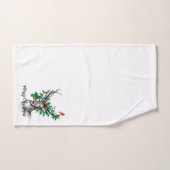 Vloeistof voor vrolijke kerstrendieren en kardinaa bad handdoek (Handdoek)