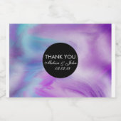 Vloeistofinkt kleurrijk Paars marmer draf Dank u w Likeurfles Etiket (Enkel label)