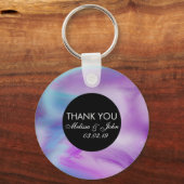 Vloeistofinkt kleurrijk Paars marmer draf Dank u w Sleutelhanger (Voorkant)