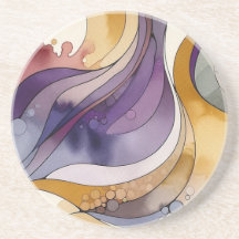 Vloeistoflijnen paarse en gouden abstracte waterve