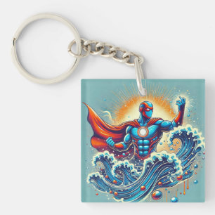 Vloeistofmanipulatie Superhero Design Sleutelhanger