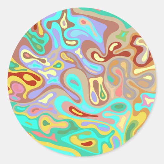 Vloeistofoppervlak 12 ronde sticker (Voorkant)