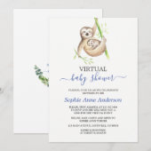 Vloeit virtuele Baby shower per post met Waterverf Kaart (Voorkant / Achterkant)