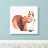 Vloeizoenkruin Forester Squirrel Canvas Afdruk (Insitu (Houten vloer))
