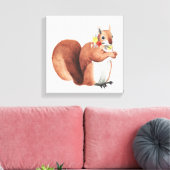 Vloeizoenkruin Forester Squirrel Canvas Afdruk (Insitu (Woonkamer))