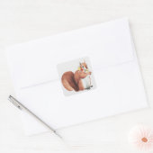 Vloeizoenkruin Forester Squirrel Vierkante Sticker (Envelop)
